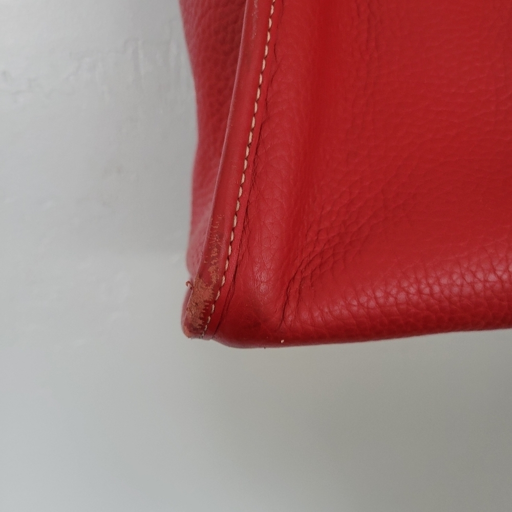 Dooney & Bourke Red Pebbled Leather Tote Bag Crossbody Purse Wallet - Picture 6 of 12